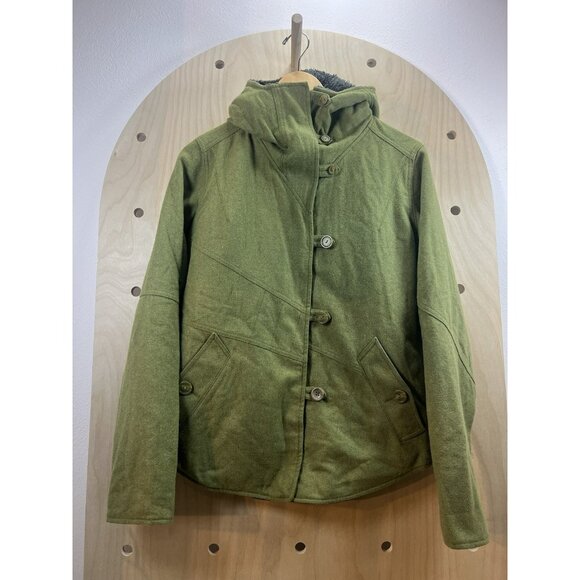 Patagonia Jackets & Blazers - Patagonia Merino Wool Blend Hooded Jacket Reversible Green Gray Quilted Size M